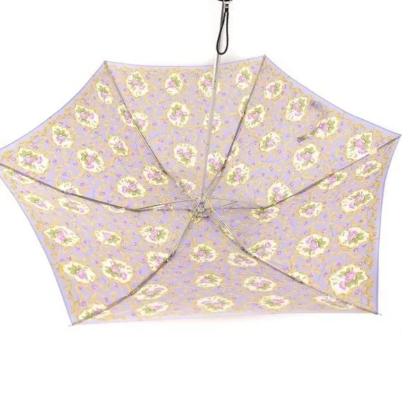 BALENCIAGA Lilac Floral & Logo Compact Umbrella mn